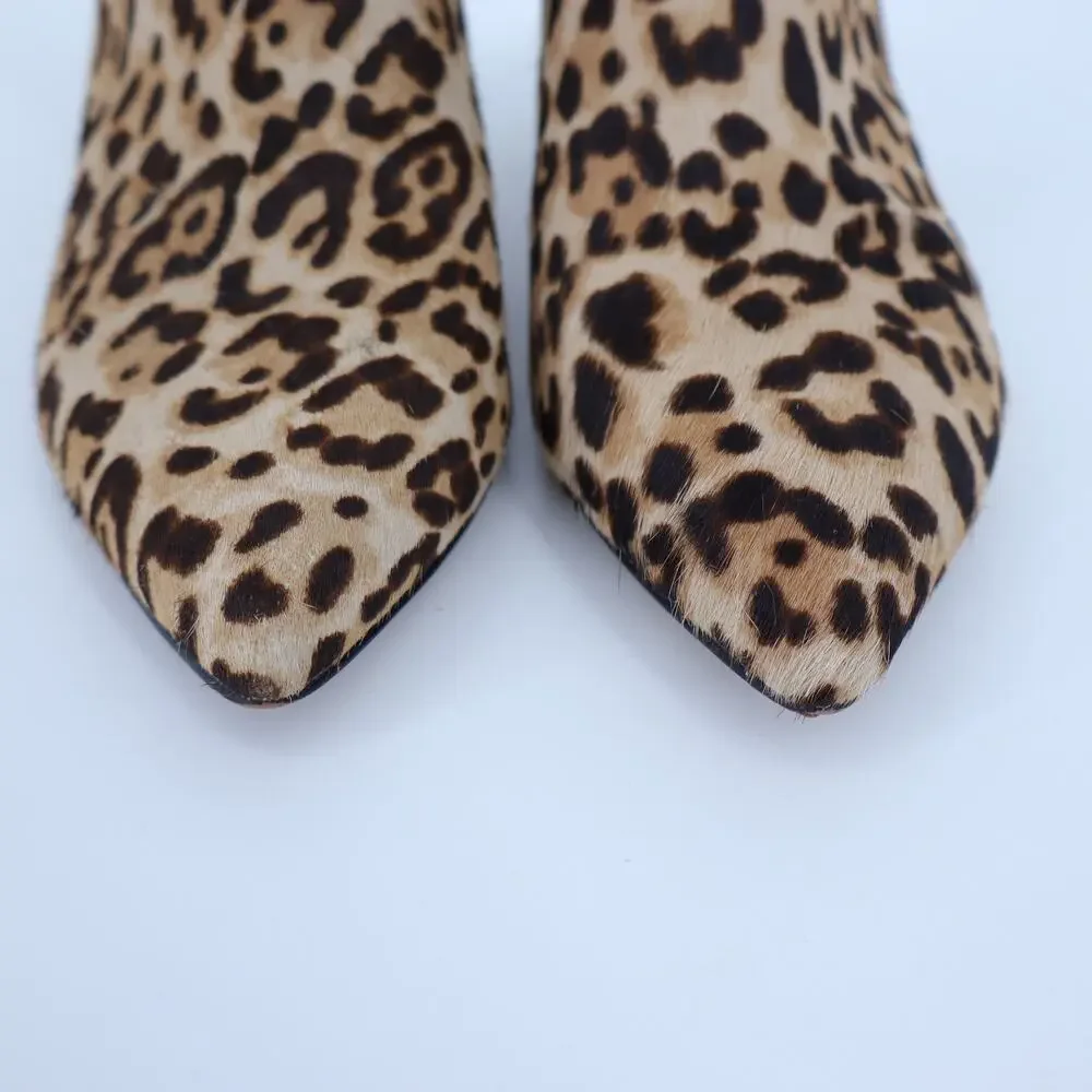 SAM EDELMAN Kinzey Leopard Ankle Booties Orange Black Kitten Heel Women's 6.5
